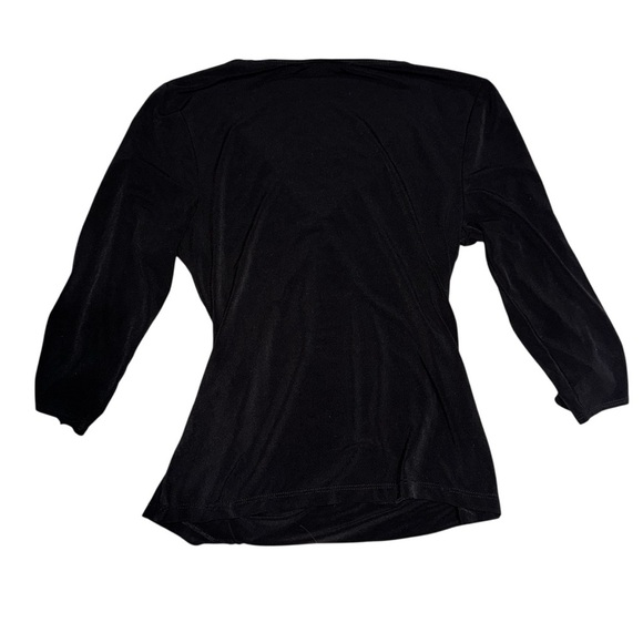 AB Studio Black Ruched Wrap Style Top | Size M - Picture 7 of 7
